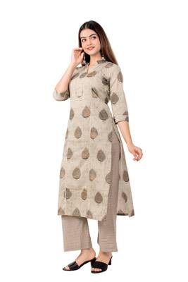 womens pure cotton printed straight kurti And palazzo set 2