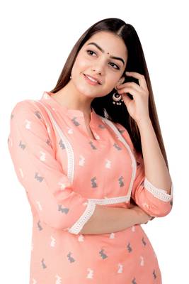 Women Straight Animal Print Jaipuri Knee Length Kurta 5