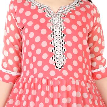 Aura Girls Pink faux Georgette Gown Dresskids-frocks 2