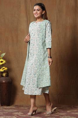 Womens Anarkali Jaipuri Floral Print Long Kurti 3