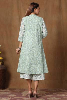 Womens Anarkali Jaipuri Floral Print Long Kurti 4