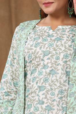 Womens Anarkali Jaipuri Floral Print Long Kurti 5