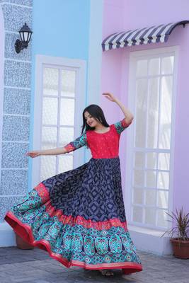 Navy-blue banarasi silk salwar 1