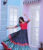 Navy-blue banarasi silk salwar