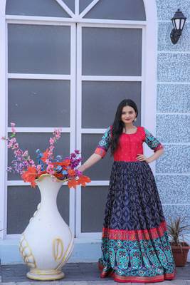 Navy-blue banarasi silk salwar 2