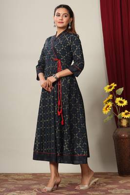 Women Floral Print Ankle Length Anarkali Kurti 3