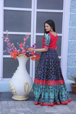 Navy-blue banarasi silk salwar 4