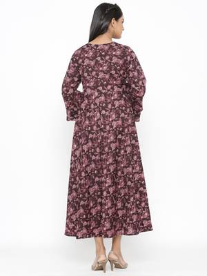 Women's Cotton Floral & Gold Print Anarkali Kurta 2