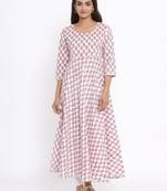 Womens Cotton Floral Print Anarkali Kurta