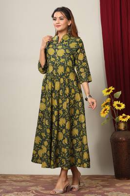 Pure Cotton Floral Printed Anarkali Kurta for Women 2