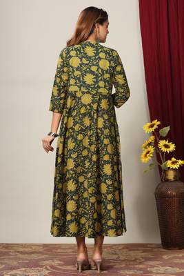 Pure Cotton Floral Printed Anarkali Kurta for Women 3