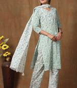 women Floral Printed straight angrakha cotton kurta palazzo with dupatta salwar suit set