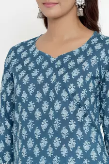 womens pure cotton printed straight kurta palazzo set