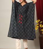 Womens Floral Printed Cotton Kaftan Kurti