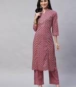 Womens Floral Printed Cotton Kurta with Palazzo