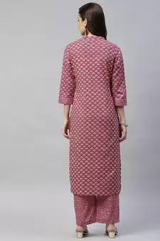 Womens Floral Printed Cotton Kurta with Palazzo