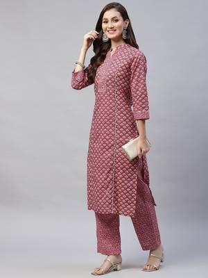 Womens Floral Printed Cotton Kurta with Palazzo 6