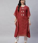 Womens Cotton Festive Wear Kaftan Style Kurta
