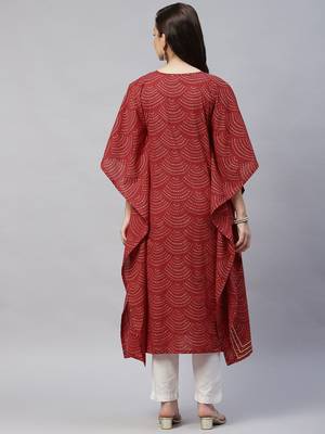 Womens Cotton Festive Wear Kaftan Style Kurta 4