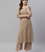 womens pure cotton printed straight kurti And palazzo set