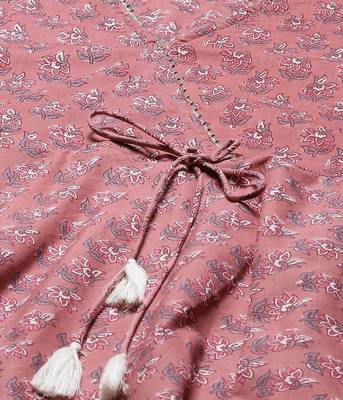 Women's Pure Cotton Floral Print Long Anarkali Kurta 5