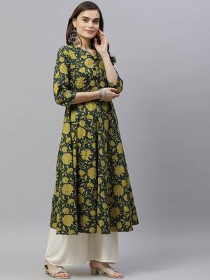 Pure Cotton Floral Printed Anarkali Kurta for Women 2