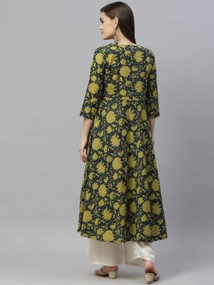 Pure Cotton Floral Printed Anarkali Kurta for Women 3