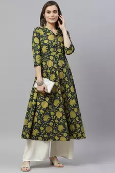 Pure Cotton Floral Printed Anarkali Kurta for Women