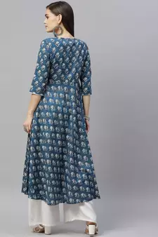 Women's Cotton Floral Print Anarkali Kurta