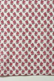 Womens Cotton Floral Print Anarkali Kurta with Dupatta