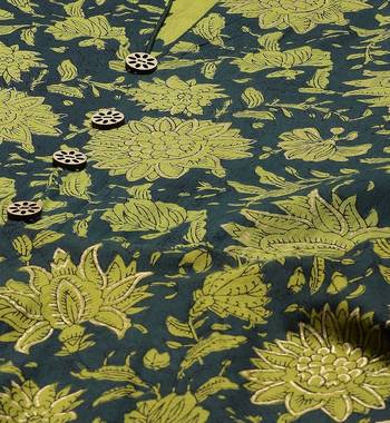 Pure Cotton Floral Printed Anarkali Kurta with Gold Print Dupatta for Womens/Girls 2