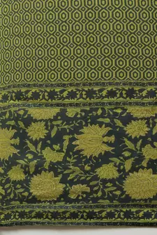 Pure Cotton Floral Printed Anarkali Kurta with Gold Print Dupatta for Womens/Girls