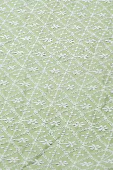 Green Ethnic Motifs Embroidered Chikankari Kurti
