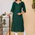 Womens Green Embroidered Straight Kurta