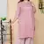 Women Plus Size Pink Floral Printed Gotta Patti Pure Cotton Kurta with Palazzos