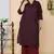Women Plus Size Maroon Floral Printed Pure Cotton Kurta with Sharara