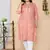 Women Plus Size Peach-Coloured Bandhani Embroidered Kurti