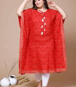 Womens Plus Size Cotton Festive Wear Kaftan Style Kurta