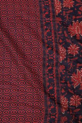 Womens Plus Size Maroon Printed Cotton Anarkali Kurta & Dupatta 6