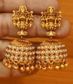White pearl jhumkas
