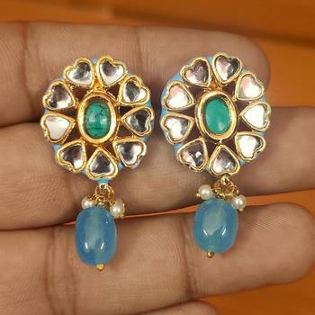 Blue turquoise studs 3
