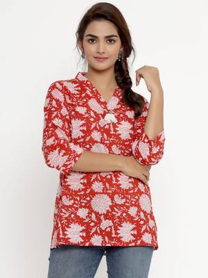 Cotton Floral Print top/Tunic for Womens/Girls 1