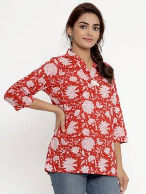 Cotton Floral Print top/Tunic for Womens/Girls 4