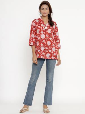 Cotton Floral Print top/Tunic for Womens/Girls 6
