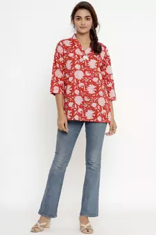Cotton Floral Print top/Tunic for Womens/Girls