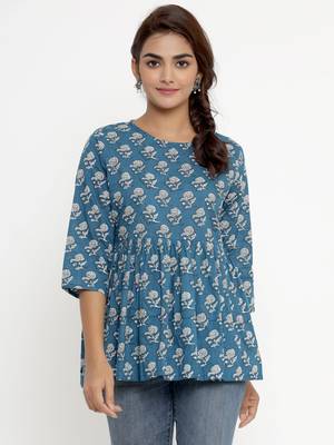 Cotton Floral Print top/Tunic for Womens/Girls 1