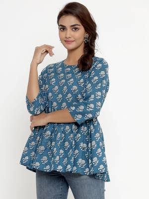 Cotton Floral Print top/Tunic for Womens/Girls 3
