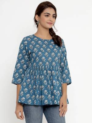 Cotton Floral Print top/Tunic for Womens/Girls 4