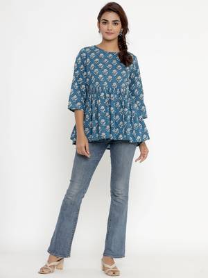 Cotton Floral Print top/Tunic for Womens/Girls 6