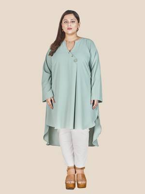 Stylish ladies wrap style high low Tunic -Yellow 1